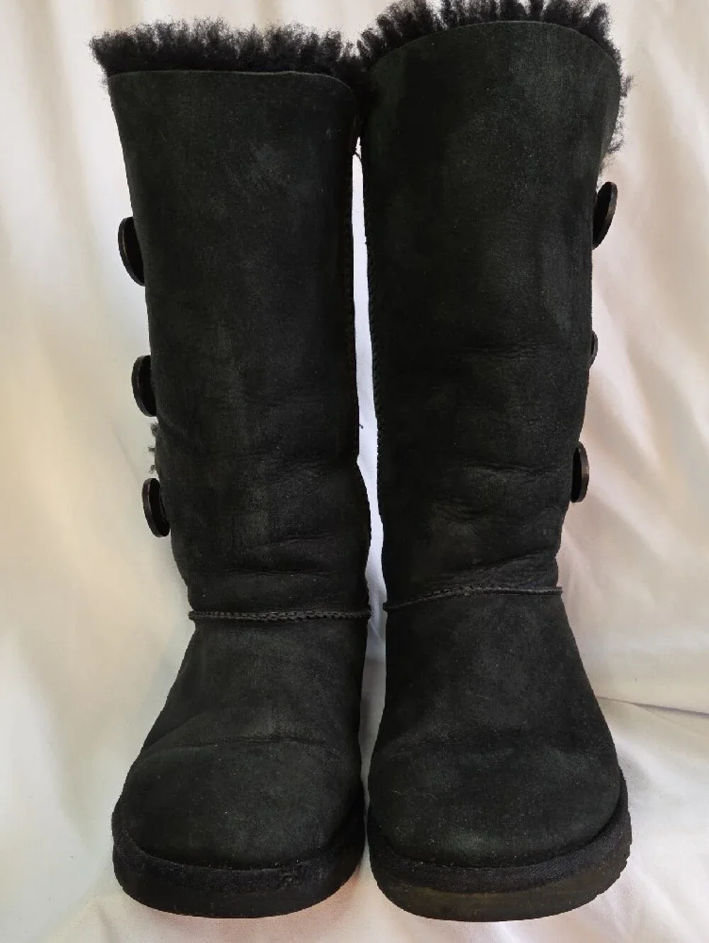 UGG Tall Button Boots in Black Suede